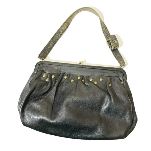 miu miu kiss lock studded bag - Picture 1 of 8